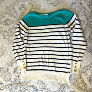 Nautica Striped Sweater with Button Detail
